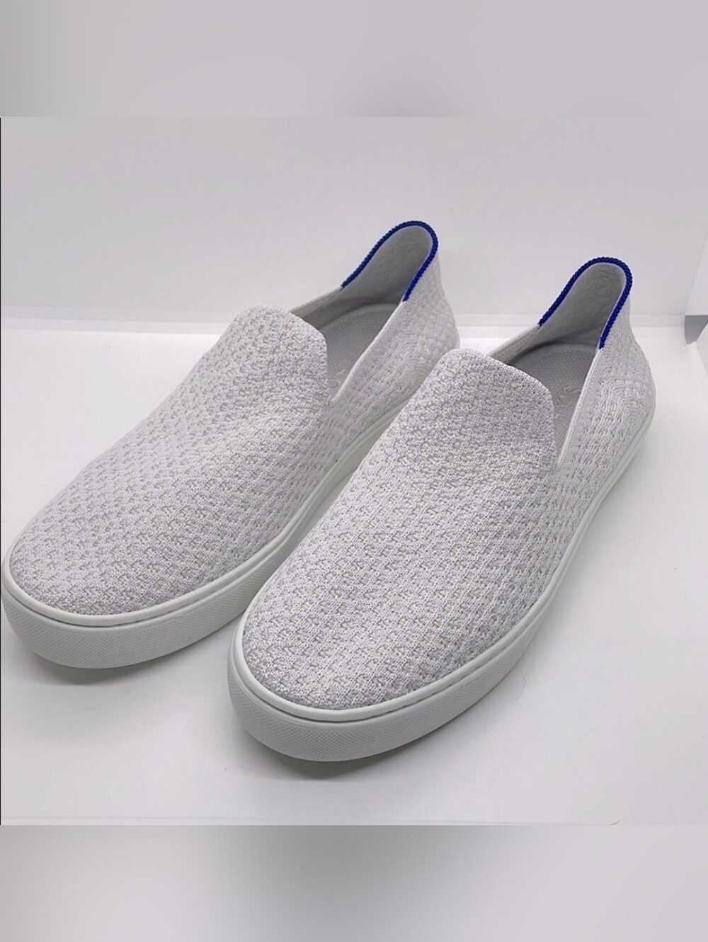 Rothy's The Slip On Women's White Knit Textile Casual Low Top Sneakers Sz 8.5